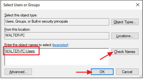 Select User or Group